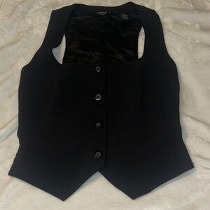 Express Black Button-Up Vest Top